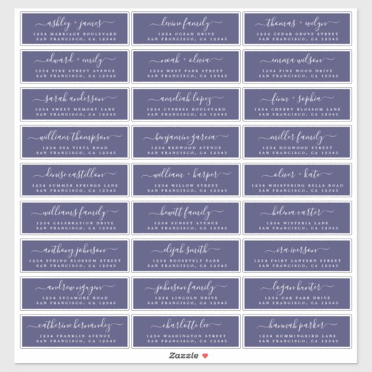 Aanpasbare adreslabels voor huwelijksgasten sticker (Vel)