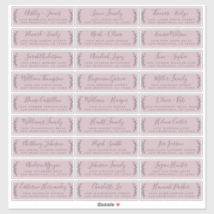 Aanpasbare adreslabels voor huwelijksgasten sticker