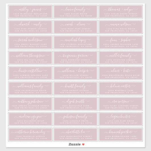 Aanpasbare adreslabels voor huwelijksgasten sticker (Vel)