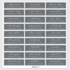 Aanpasbare adreslabels voor huwelijksgasten sticker