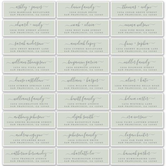 Aanpasbare adreslabels voor huwelijksgasten sticker (Voorkant)