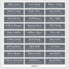 Aanpasbare adreslabels voor huwelijksgasten sticker