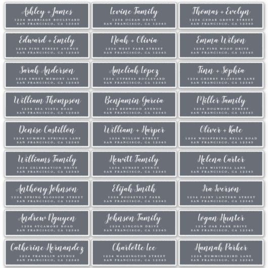 Aanpasbare adreslabels voor huwelijksgasten sticker (Voorkant)