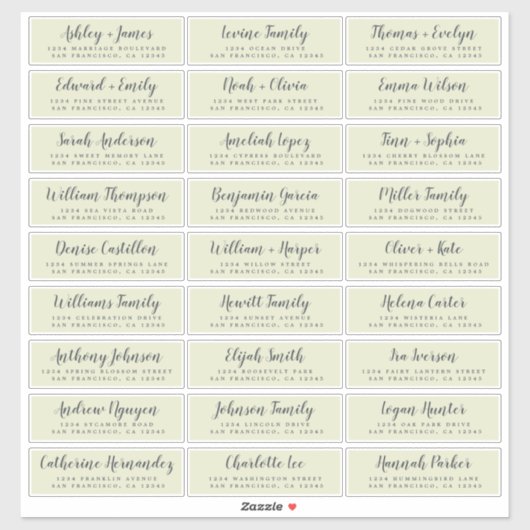 Aanpasbare adreslabels voor huwelijksgasten sticker (Vel)