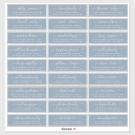 Aanpasbare adreslabels voor huwelijksgasten sticker