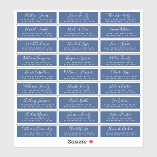 Aanpasbare adreslabels voor huwelijksgasten sticker (Vel)