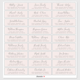 Aanpasbare adreslabels voor huwelijksgasten sticker