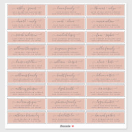 Aanpasbare adreslabels voor huwelijksgasten sticker