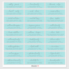 Aanpasbare adreslabels voor huwelijksgasten sticker