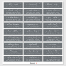 Aanpasbare adreslabels voor huwelijksgasten sticker