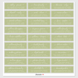 Aanpasbare adreslabels voor huwelijksgasten sticker