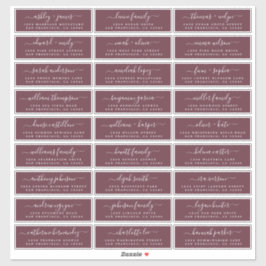 Aanpasbare adreslabels voor huwelijksgasten sticker