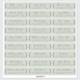 Aanpasbare adreslabels voor huwelijksgasten sticker