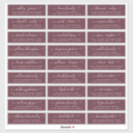 Aanpasbare adreslabels voor huwelijksgasten sticker