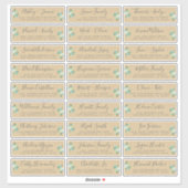 Aanpasbare adreslabels voor huwelijksgasten sticker (Vel)