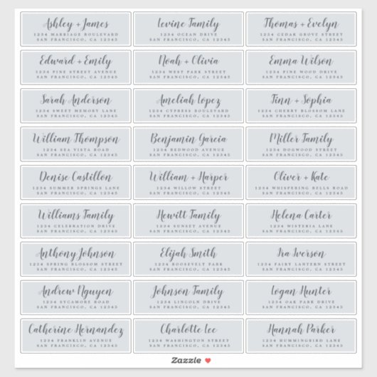 Aanpasbare adreslabels voor huwelijksgasten sticker (Vel)