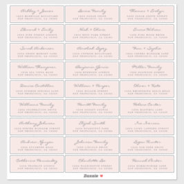 Aanpasbare adreslabels voor huwelijksgasten sticker