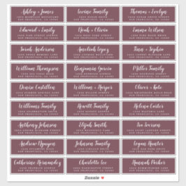 Aanpasbare adreslabels voor huwelijksgasten sticker