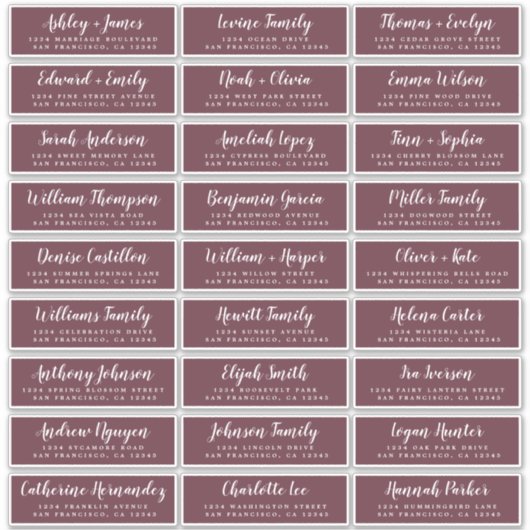 Aanpasbare adreslabels voor huwelijksgasten sticker (Voorkant)