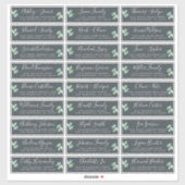 Aanpasbare adreslabels voor huwelijksgasten sticker (Vel)