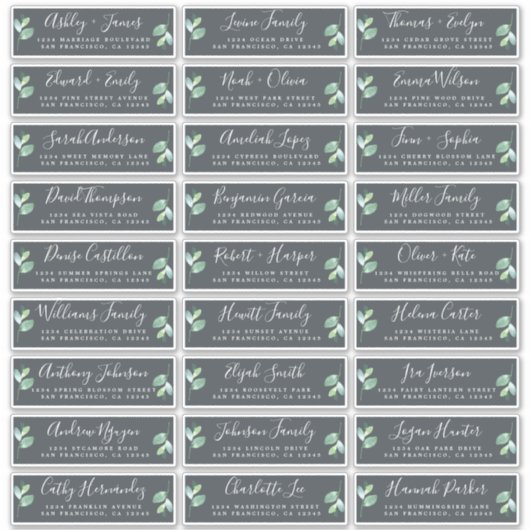 Aanpasbare adreslabels voor huwelijksgasten sticker (Voorkant)