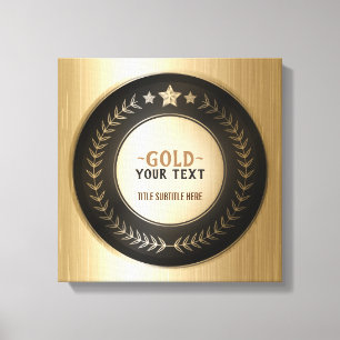 AANPASBARE AFDRUK DIY-MEDAILLE Goud #1 Kampioen Canvas Afdruk