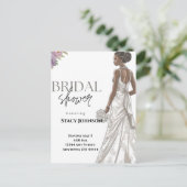 Aanpasbare Afro-Amerikaanse Bruid Bridal Shower Briefkaart (Staand voorkant)