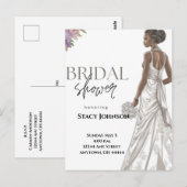 Aanpasbare Afro-Amerikaanse Bruid Bridal Shower Briefkaart (Voorkant / Achterkant)