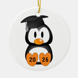 Aanpasbare Afstudeer Pinguïn Keramisch Ornament