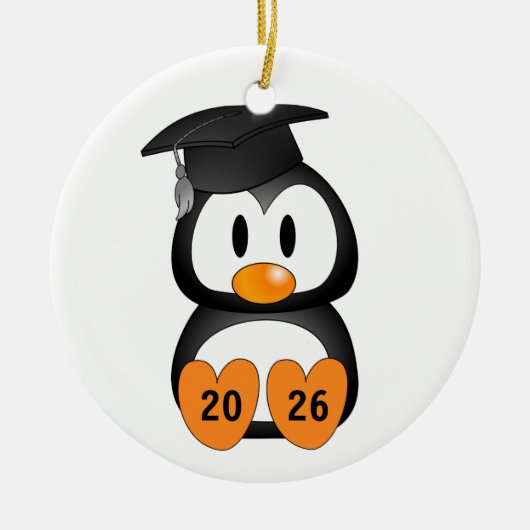 Aanpasbare Afstudeer Pinguïn Keramisch Ornament (Voorkant)