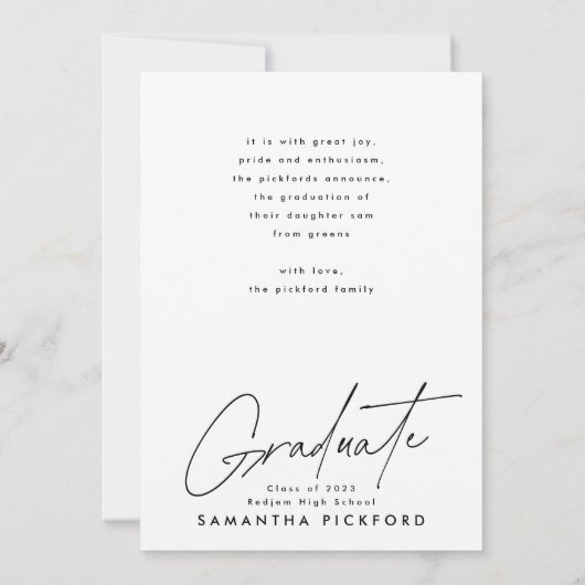 Aanpasbare Afstuderen Photo Post Afstuderen Aankondiging (Achterkant)