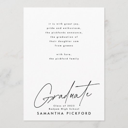 Aanpasbare Afstuderen Photo Post Afstuderen Aankondiging (Achterkant)