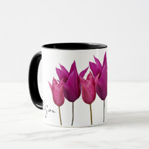 Aanpasbare Alison naam mooie roze tulp bloemig  Mok