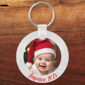 Aanpasbare Aluminium Cirkel baby Eerste Kerstmis Sleutelhanger (Voorkant)