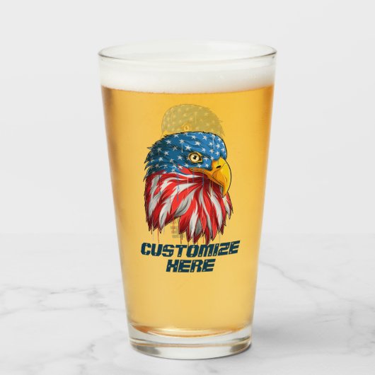 Aanpasbare Amerikaanse patriottische VS-vlag Steke Glas (Voorkant gevuld)