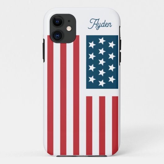 Aanpasbare Amerikaanse vlag Case-Mate iPhone Case (Achterkant)