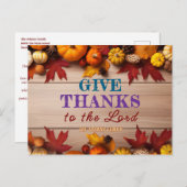 Aanpasbare ansichtkaart " BEDANK DE HERE " Briefkaart (Voorkant / Achterkant)