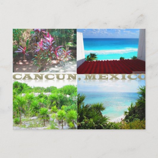 AANPASBARE ANSICHTKAARTEN - CANCUN COLLAGE 11 BRIEFKAART (Voorkant)