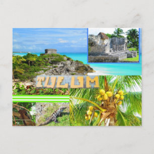 AANPASBARE ANSICHTKAARTEN - CANCUN COLLAGE 4 BRIEFKAART