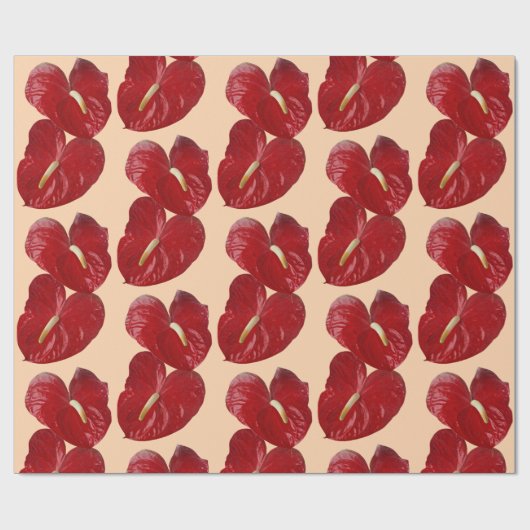 Aanpasbare anthuriums achtergrond cadeaupapier (Vlak)