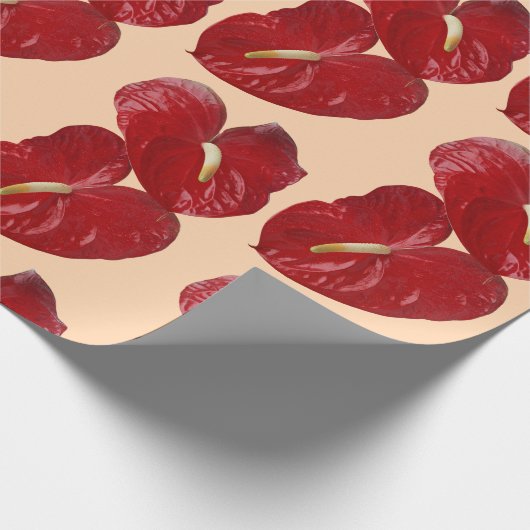 Aanpasbare anthuriums achtergrond cadeaupapier (Hoek)
