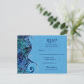 Aanpasbare Aqua Blauwe RSVP Kaart (Staand voorkant)