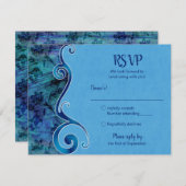 Aanpasbare Aqua Blauwe RSVP Kaart (Voorkant / Achterkant)