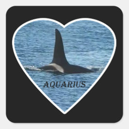 Aanpasbare Aquarius Orca West Coast Gemeenschap Vierkante Sticker