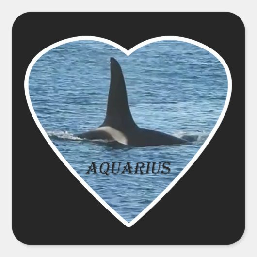 Aanpasbare Aquarius Orca West Coast Gemeenschap Vierkante Sticker (Voorkant)