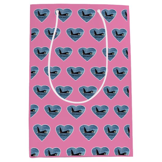 Aanpasbare Aquarius Orka Moordwalvis Roze Medium Cadeauzakje (Voorkant)
