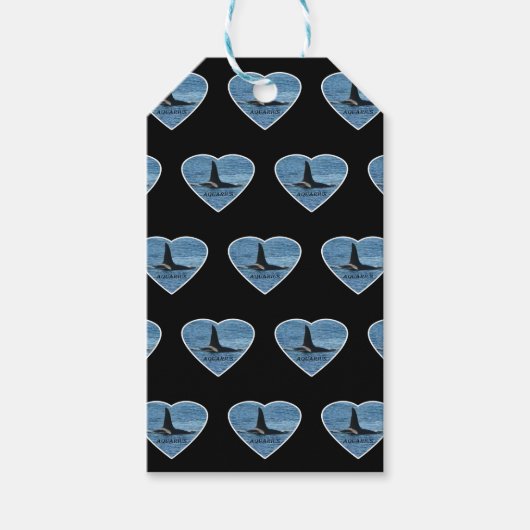 Aanpasbare Aquarius Orka Zwart Orka Cadeaulabel (Voorkant)