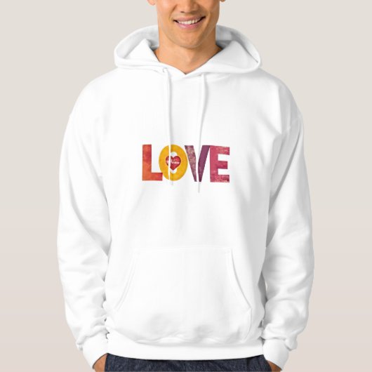 Aanpasbare Artistieke Liefde voor Mannen op Valent Hoodie (Voorkant)