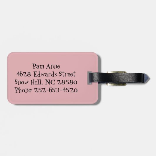 Aanpasbare Atomische Roze Ogee Bagage Label (Achterkant horizontaal)