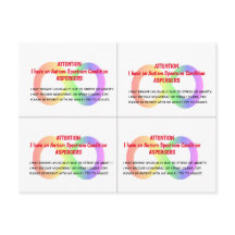 Aanpasbare AUTISME ALARM Kaarten x 4 per kaart